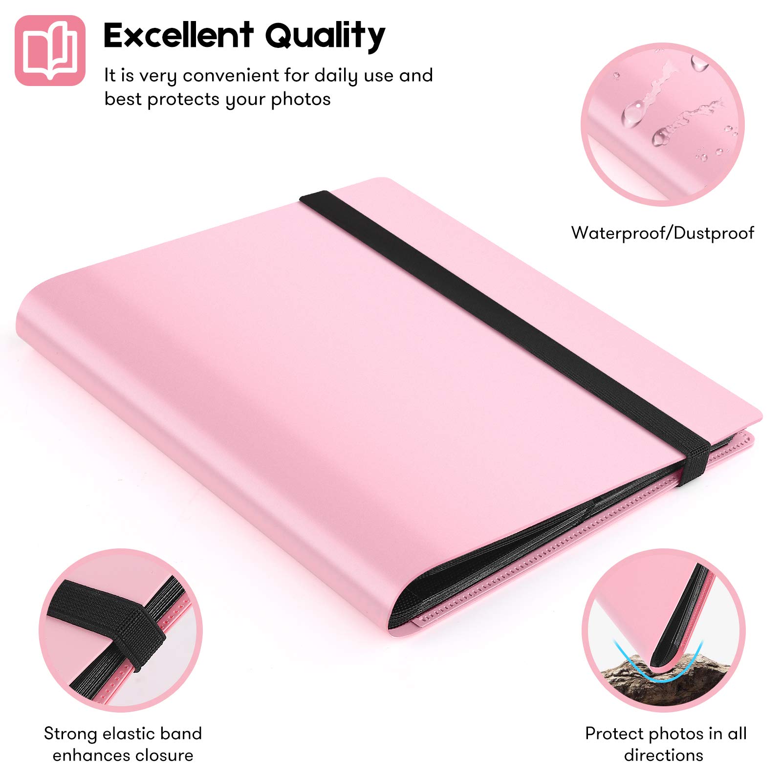 Ablus 160 Pockets Mini Photo Album for Fujifilm Instax Mini Camera, Polaroid Snap, Z2300, SocialMatic Instant Cameras & Zip Instant Printer (160 pockets, Pink)