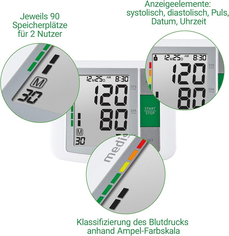 BU 510 Oberarm Blutdruckmessgerät, Blutdruck- und Pulsmesser