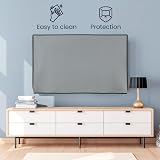 kwmobile Dust Cover for 55 inch TV Fabric Case Indoor Protector Light Grey view 2