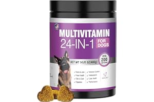 TTLXBL 24-in-1 Dog Vitamins and Supplements, Senior & Puppy Multivitamin for Dogs Contain Glucosamine Chondroitin Probiotics Omega-3 Dog Vitamin Chewable for Coat Heart Joints Digestion Immune Support