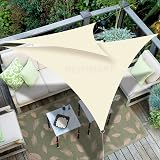HEYOMART Sun Shade Sail 3x3x3m Triangle Cream UV 98% Water Resistant view 3