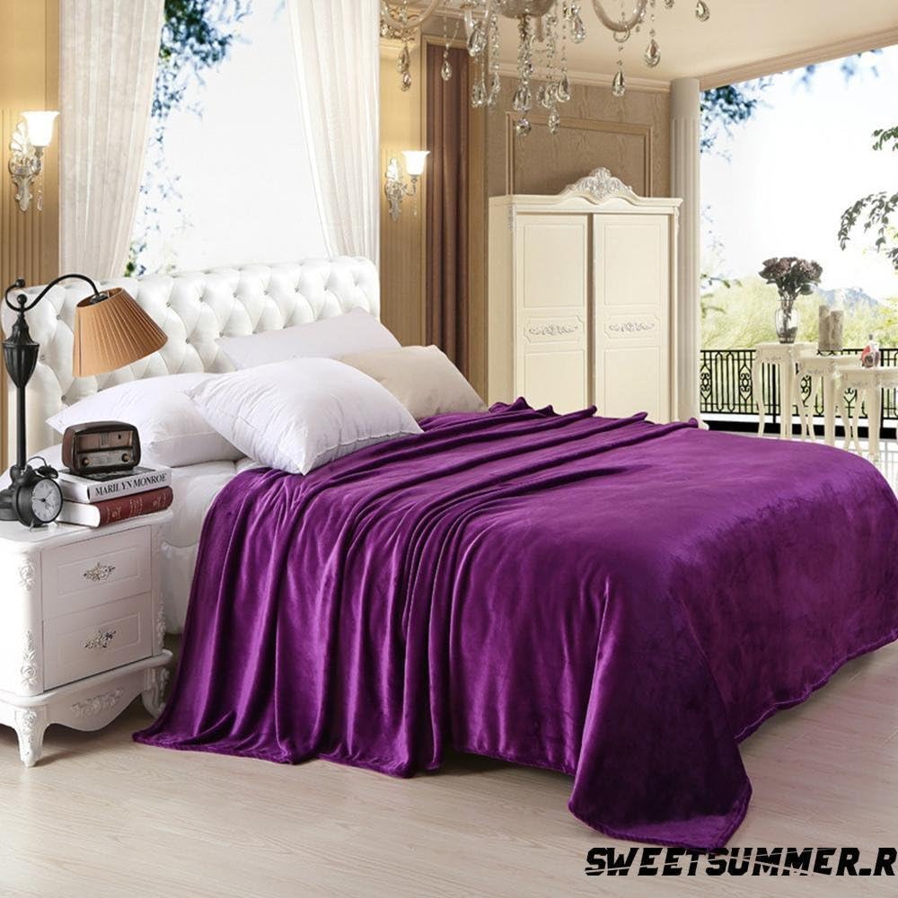 Pilot Imports 200 x 240 cm Extra-Large Mink Faux Fur Throw/Blanket Covers Upto 3-Seater Sofa or King Bed (((200x240)), Purple)
