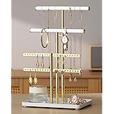 pickpiff Jewelry Holder Organizer with Velvet, Adjustable 10"-17" Tall, Metal Stand for Display Bracelet, Necklace, Earrings,