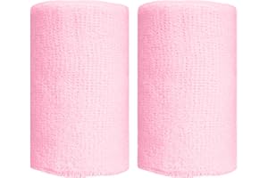 BBOLIVE 4' Inch Wrist Sweatband in 32 Different Neon Colors - Athletic Cotton Terry Cloth - Great for All Outdoor Activity(1 Pair)