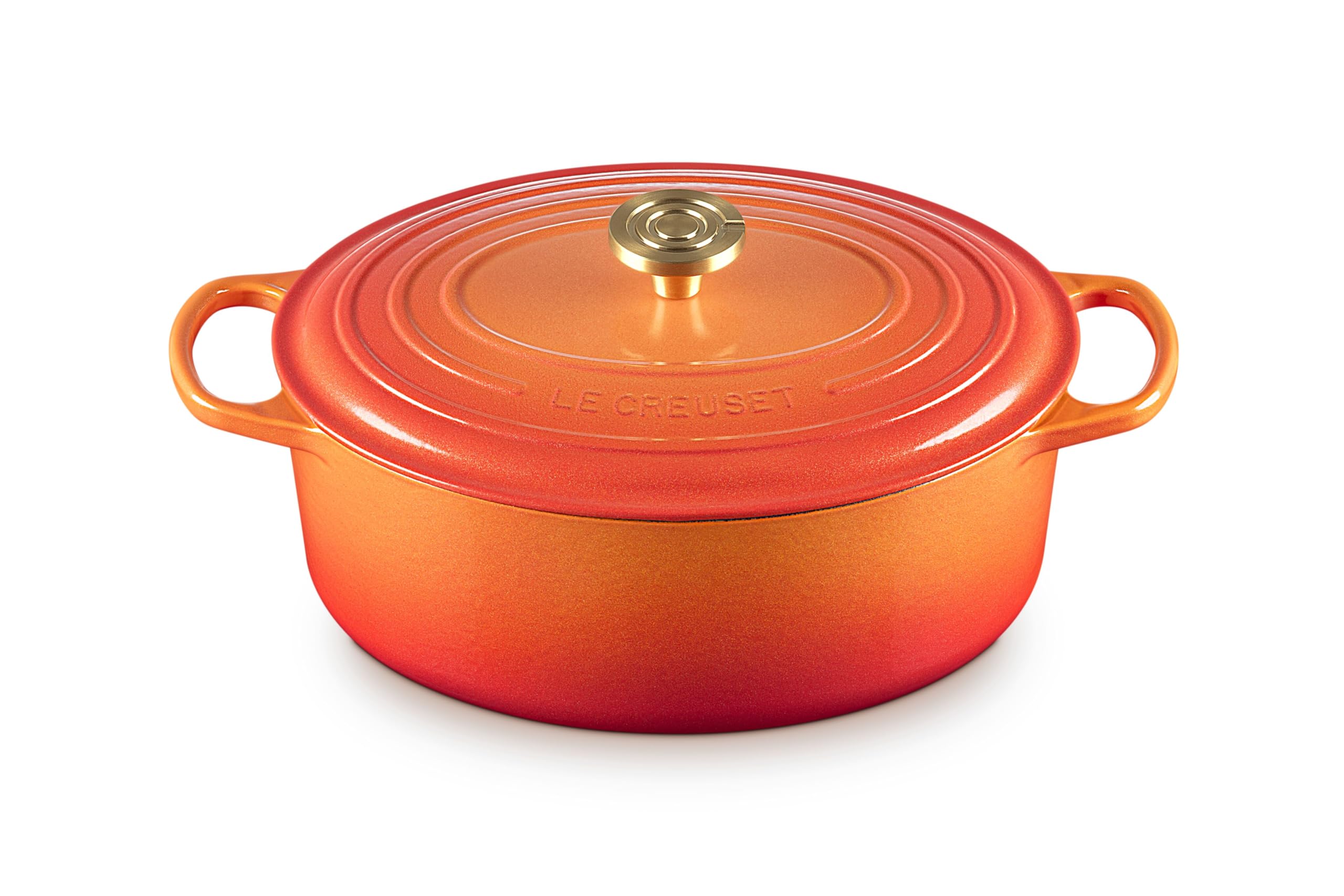 Le Creuset Enameled Cast Iron Oval Dutch Oven, 6.75 qt., Flamme Doree