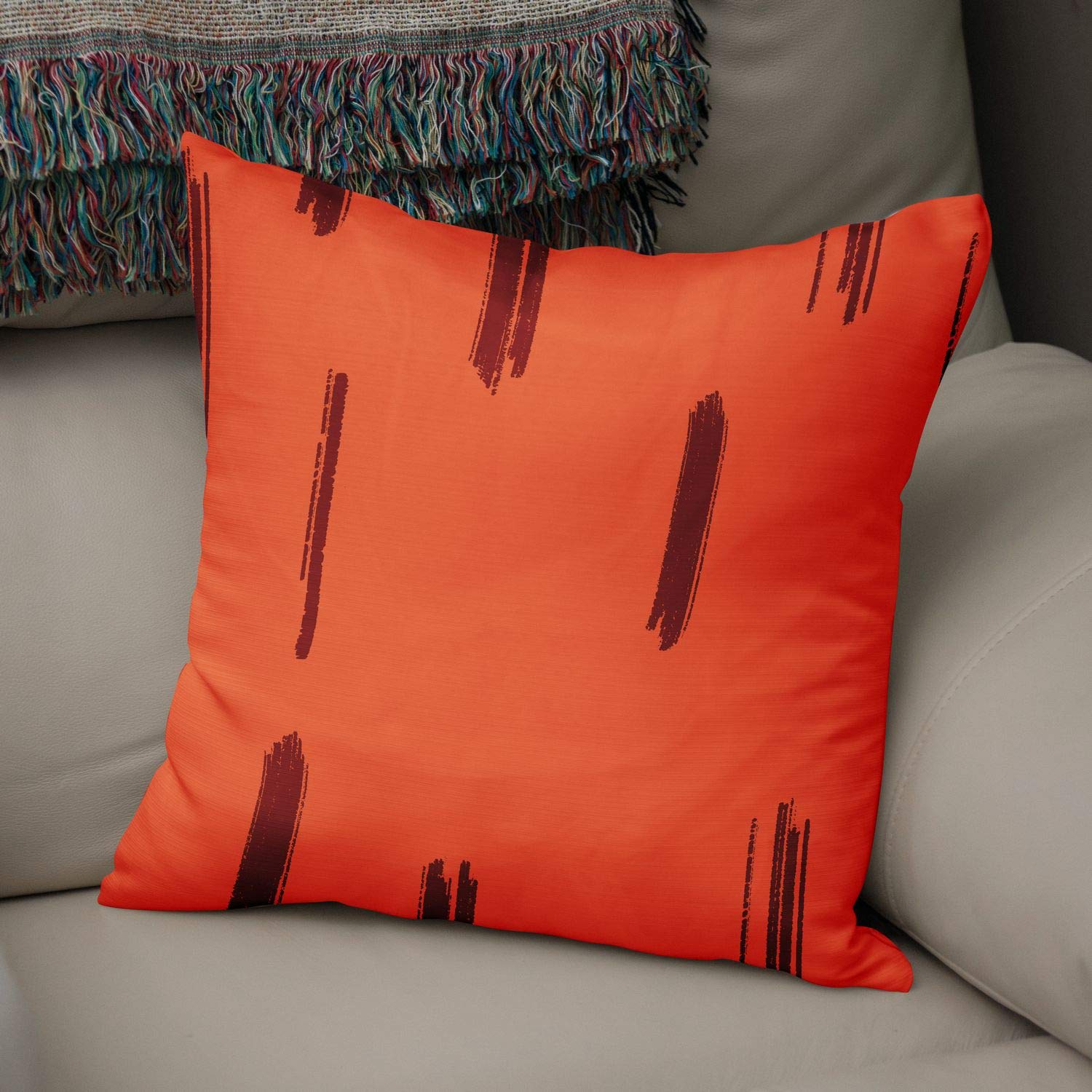 Bonamaison Decorative Cushion Cover Orange & Bordeux, Throw Pillow Covers, Home Decorative Pillowcases for Livingroom, Sofa, Bedroom, Size: 50x50 Cm - Designed and Manufactured in Turkey