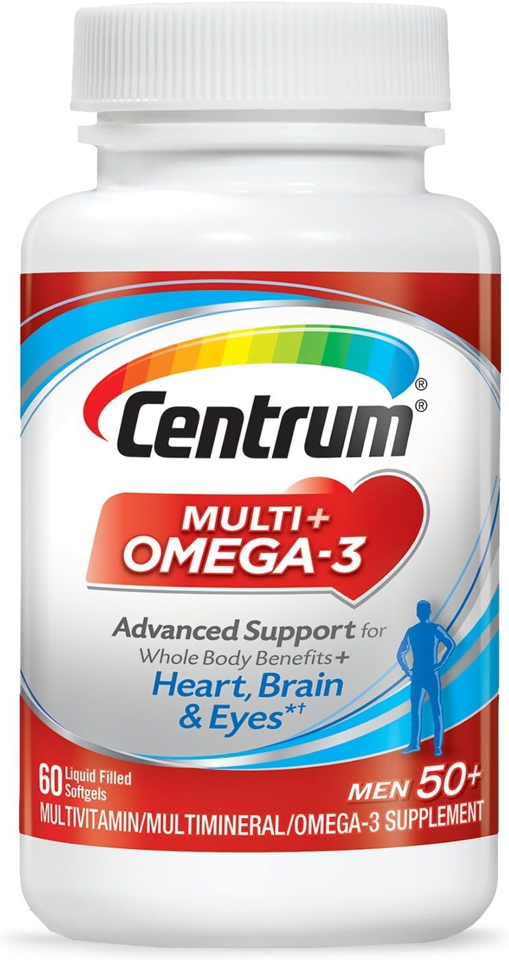 Centrum Multi + Omega3 (60 Count, 2 Month Supply) Adult Multivitamin