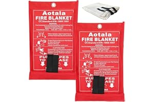 Zovator Emergency Fire Blanket for Home and Kitchen, 2 Pack Fiberglass Fire Blankets Flame Retardant Protection for Kitchen,Camping,Fireplace,Grill,Car,Office, Warehouse (2 Pack White)