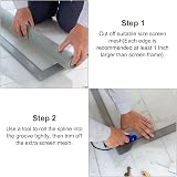 sourcing map TPE Window Screen Spline Repair Kit Black 0.22"x32.8ft Roller Hook view 5