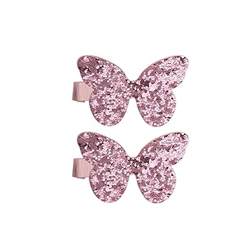 Amazon Com 1pair 2pcs Retail Girls Glitter Butterfly Hair Clips