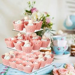 Boxalls Cupcake Stand, 3 Tier Square Acrylic
