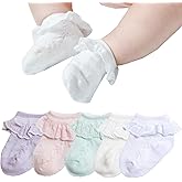 EPEIUS Baby-Girls Eyelet Frilly Lace Socks,Newborn/Infant/Toddler/Little Girls (Pack of 2/3/4/6)