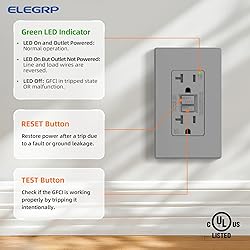 ELEGRP GFCI Outlet 20 Amp, Self-Test GFI Electrical