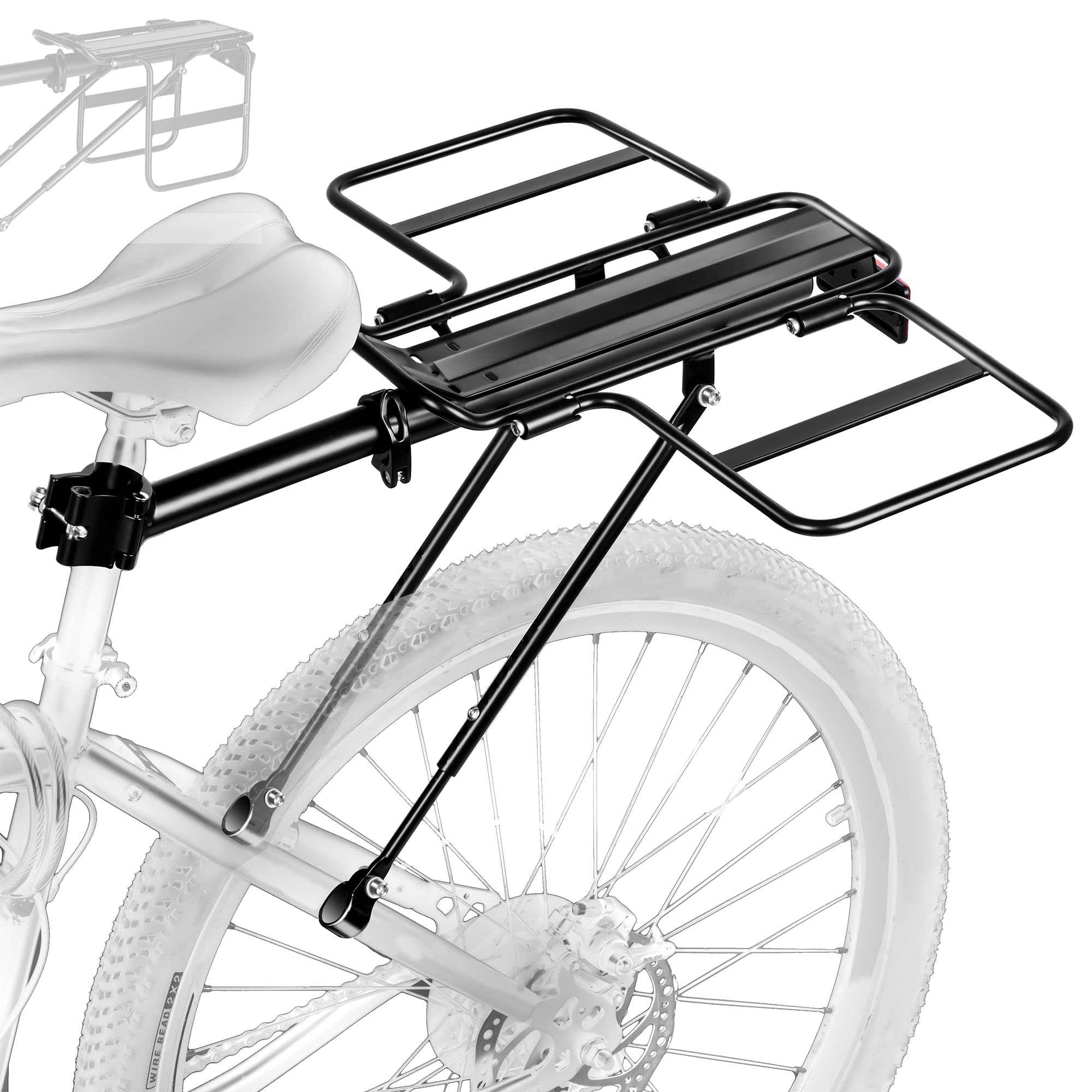 Photo 1 of YONTUO BCR07: Foldable Wide Wings Bike Cargo Rack, Quick Release, Universal, Large Capacity, Height Adjustable Fit 24'-29'