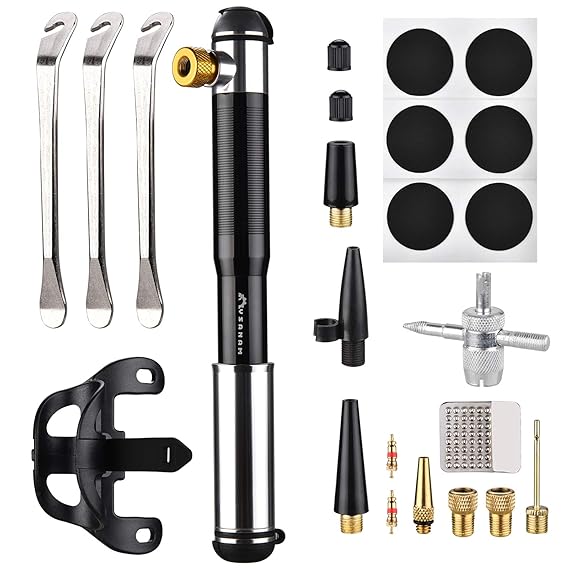 Mini Bike Pump Bicycle Pump 3 in 1 Practical Aluminum Alloy Bicycle Air Pump Puncture Repair Kit