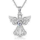 URONE Guardian Guardian Angel Necklace for Women 925 Sterling Silver Delicacy Angel Pendant Jewelry Gifts for Women