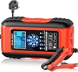 Husgw 10 Amp Car Battery Charger 12V/24V 7 Stage Smart Maintainer LCD