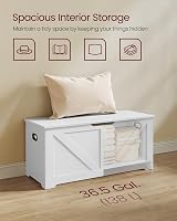 VASAGLE Storage Chest Bench 40x80x46 cm Cloud White LSB062T14 view 3