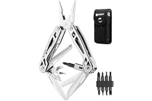 BIBURY Multitool Pliers, Multi-Purpose Pocket Knife Pliers Kit, 420 Foldable Stainless Steel Multi-Plier Multi-tool for Survival, Camping, Hunting, Fishing, Hiking, Gifts for Him Dad