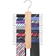 thumbnail image 2 of 3-Pack Adjustable Tie Rack Hanger For Neckties, Scarves, Belts - 360° Black 2 of 13