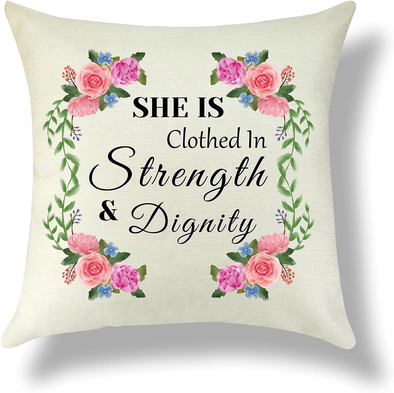 Religious Christian Gifts for Women Girls Decor Throw Pillow Case Bible Verse Gift Pillow Cover Inspirational Baptism Gifts Cotton Linen Pillowcase Home Decor Cushion Cover Birthday Graduation Gift