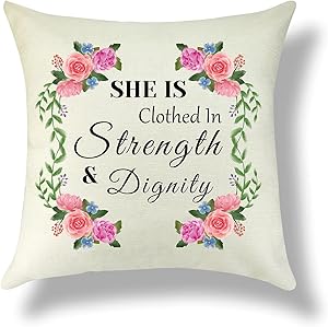 Religious Christian Gifts for Women Girls Decor Throw Pillow Case Bible Verse Gift Pillow Cover Inspirational Baptism Gifts Cotton Linen Pillowcase Home Decor Cushion Cover Birthday Graduation Gift