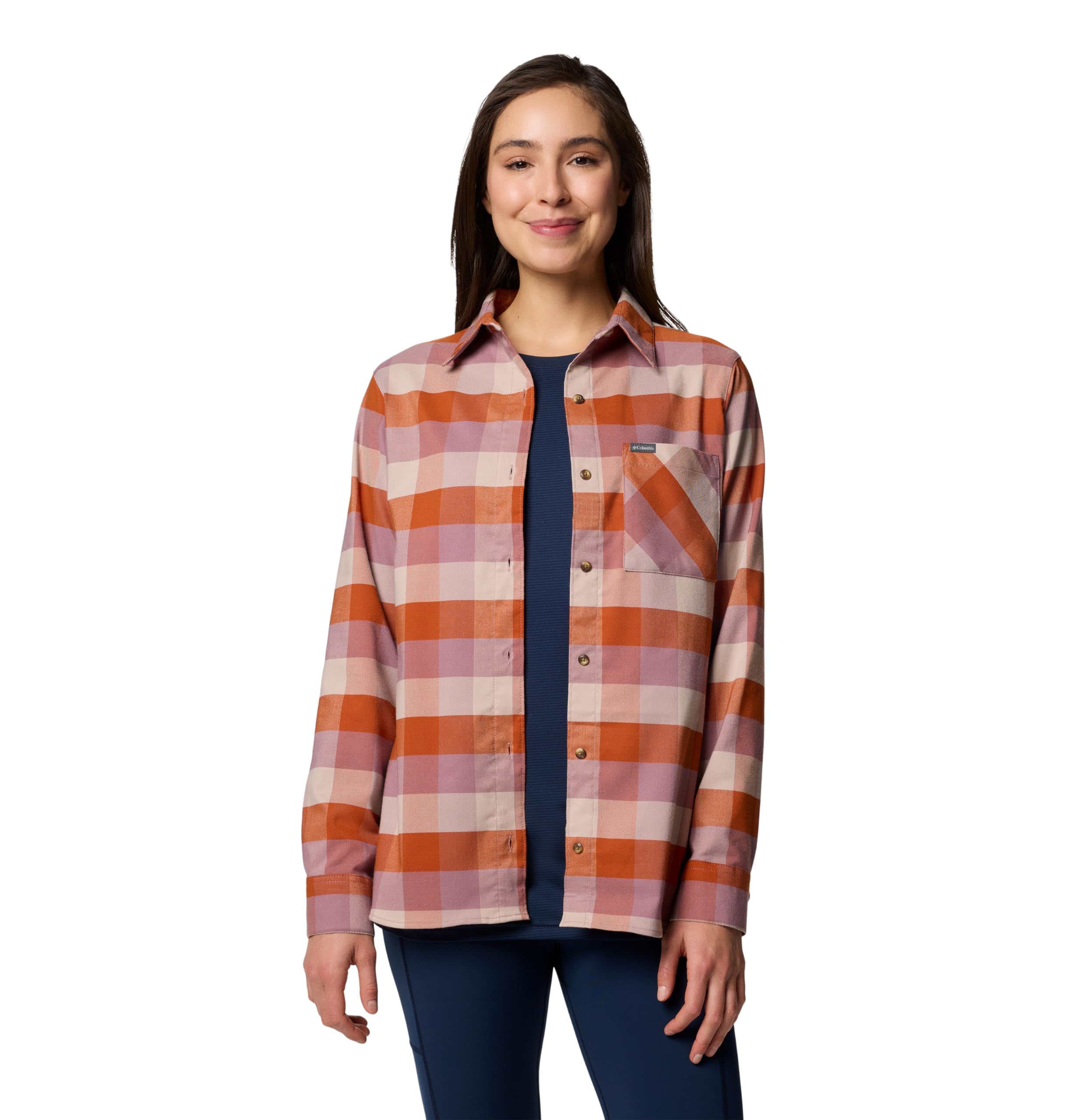 Columbia Womens Port Hope Peak Flannel, Cedar, X-Small