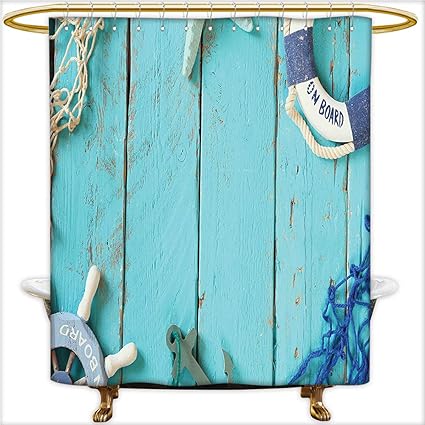 Amazon Com Qinyan Home Shower Curtain Sets Top View Nautical