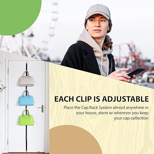 FLANCCI Adjustable Hat Rack Organizer Over The Door, Baseball Cap - Main Image