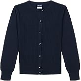 Nautica Girls School Uniform Basic Cardigan Sweater, Long Sleeve, Button Up with Ribbed Cuffs