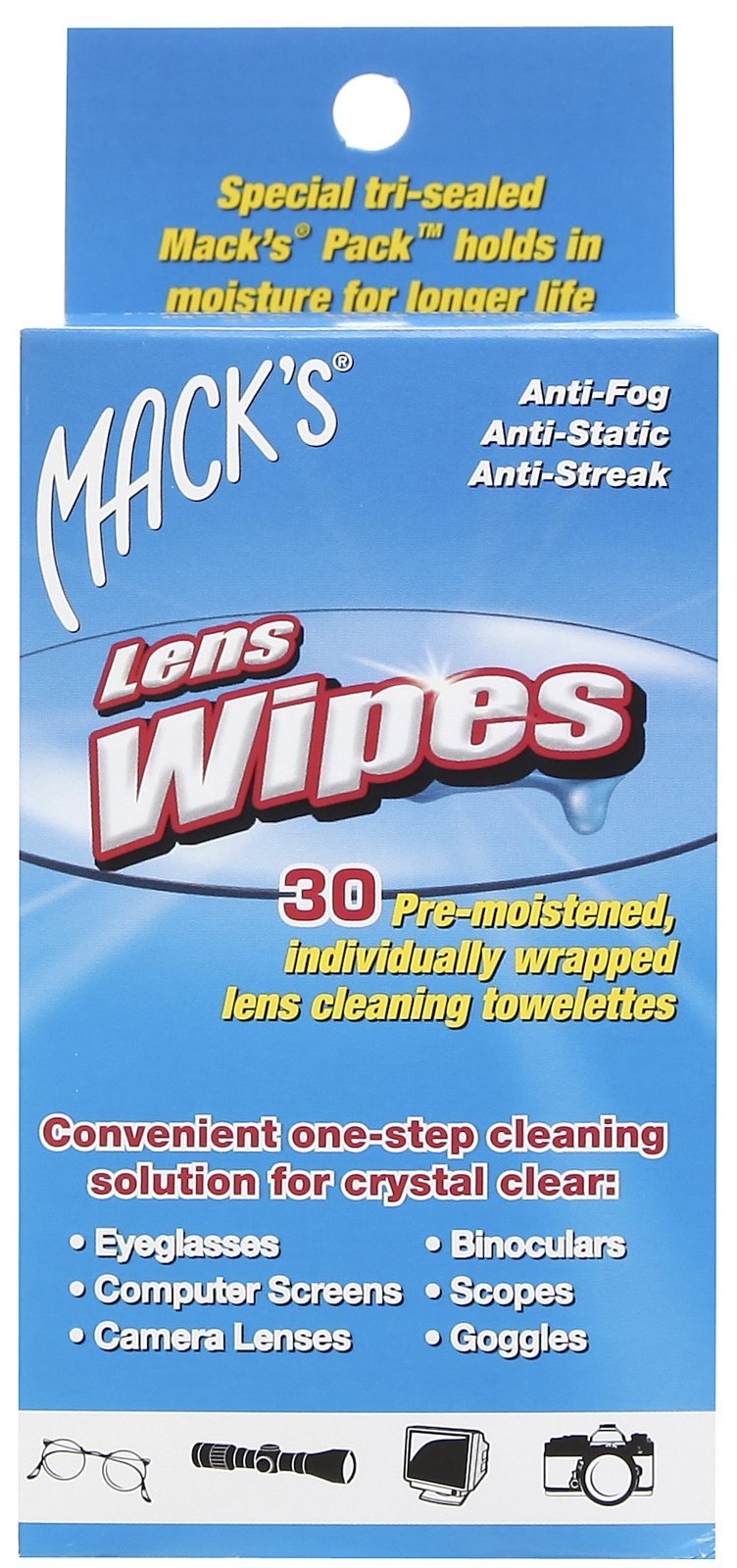 Mack's Lens Wipes (Pack of 30) - White