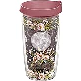 Tervis Floral Moon Phases Made in USA Double Walled Insulated Tumbler Travel Cup Keeps Drinks Cold & Hot, 16oz, Quartz