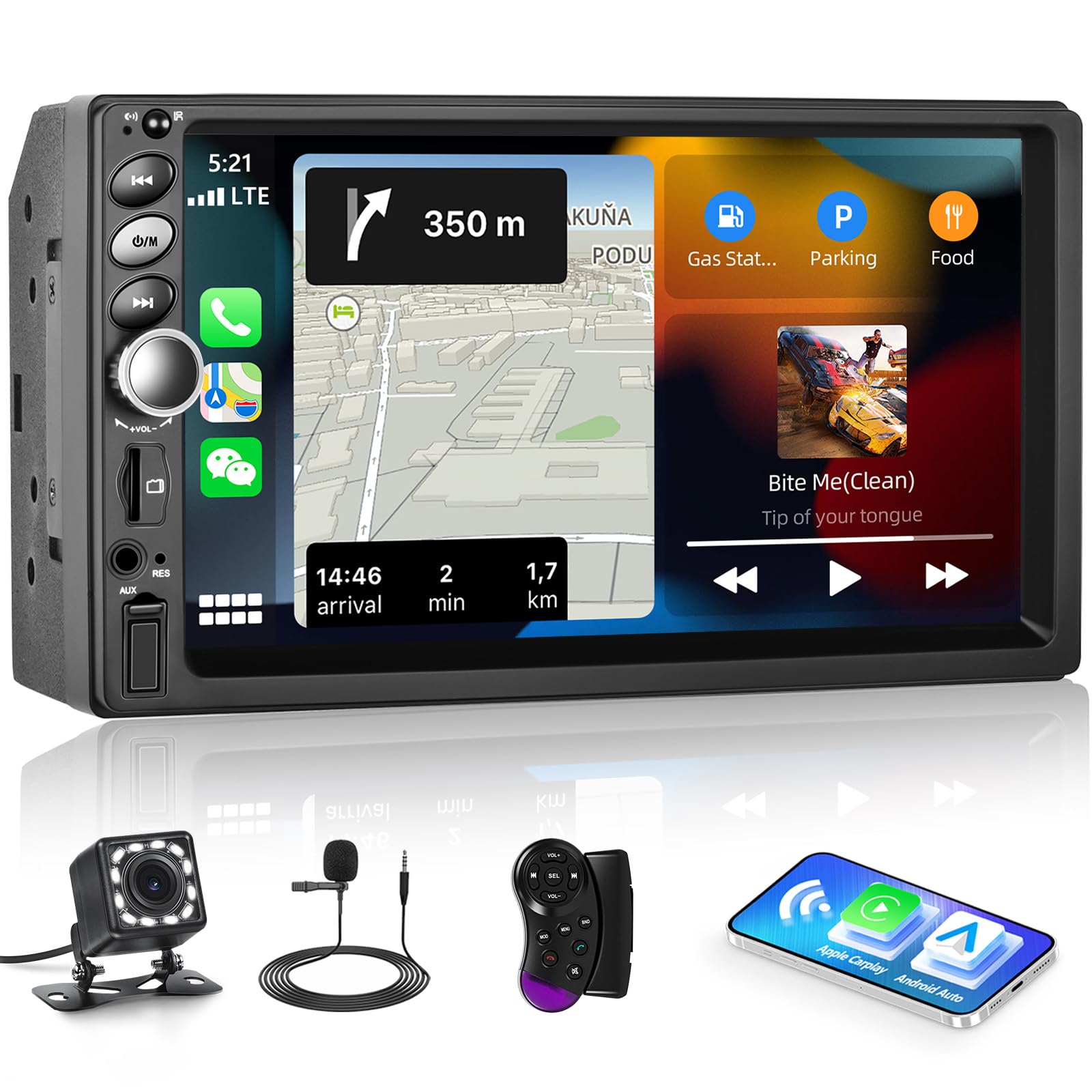 Photo 1 of **Similar item**
Double Din Car Stereo,7" Touch Screen Radio with CarPlay Android Auto Car Multimedia Player Mirror Link FM Radio Receiver with Bluetooth AUX/USB Backup Camera Car Audio Head Unit