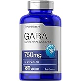 Horbäach GABA 750mg | 180 Powder Capsules | Gamma Aminobutyric Acid Supplement | Non-GMO, Gluten Free