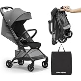 Mamazing Ultra Air X Baby Travel Stroller, Ultra-Lightweight Under 10 lbs | Compact Carbon Fiber Frame &amp; Airplane Friendly, Lightweight Stroller with Reclining Seat, UPF 50+ Canopy &amp; Travel Bag