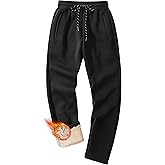 MAGCOMSEN Men's Winter Fleece Pants Sherpa Lined Sweatpants Thermal Warm Thicken Pants Active Joggers with 3 Pockets