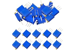 CenryKay 100 to 100K ohm 3296W Multiturn Trimmer Potentiometers Package 1K 2K 5K 10K 20K 50K 100K 100 200 500 (10 values 50pcs)