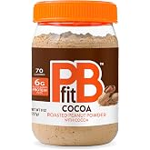 PBfit Cocoa Peanut Butter Powder 8 Oz, Peanut Spread with 6g Protein | Chocolate Peanut Butter, Cocoa Powder, Gluten-Free, 60 Calories, Protein Powder, Low Fat, Smoothie, Baking, Pantry Staple