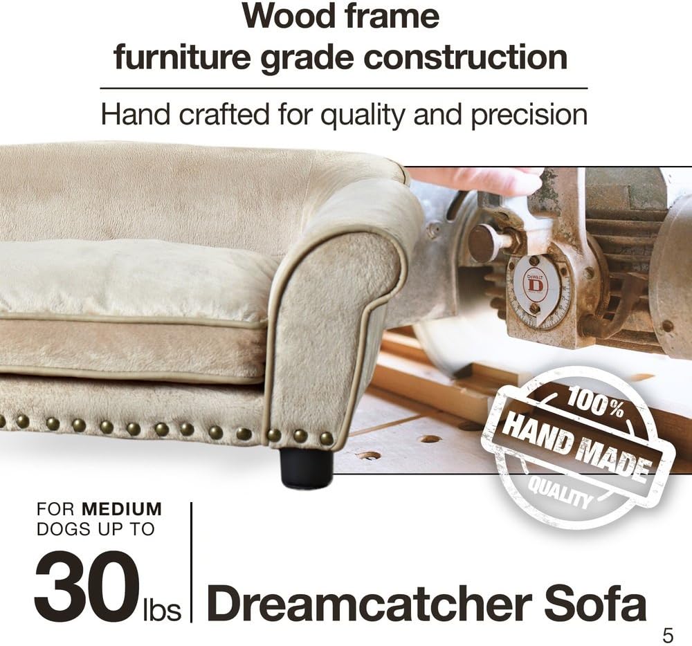 Enchanted Home Pet Dreamcatcher Dog Sofa, 32.5 by 21 by 12-Inch, Caramel : Pet Supplies