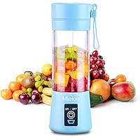 Portable 6 Blades in 3D Juicer Cup,Updated Version Rechargeable Juice Blender Magnetic Secure Switch Electric Fruit…
