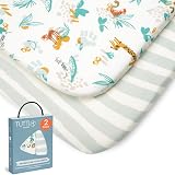 Tutti Bambini Premium Crib Sheets 2-Pack Run Wild Bamboo Jersey Fit 53x80