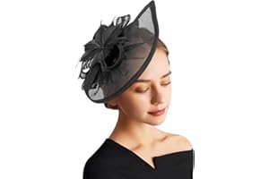 DRESHOW Women Fascinator Hats Tea Party Hat Vintage Pillbox Hat Headband for Cocktail