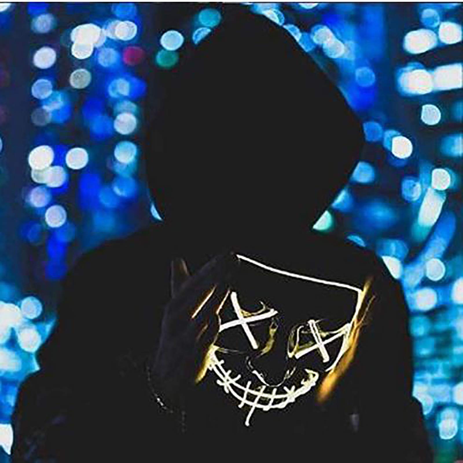 Voilamart LED Halloween Mask Halloween Scary Light up Mask EL Wire Mask Led Purge Mask for Halloween Cosplay Festival Party (Red)