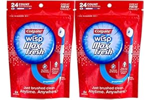 Colgate Max Fresh Wisp Disposable Mini Toothbrush, Peppermint - 24 Count, 2-Pack