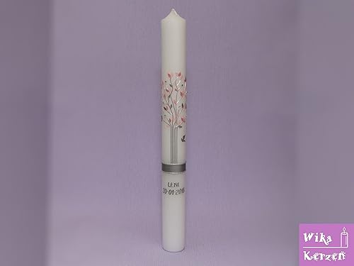 Kommunionkerzen Konfirmationskerze Kerze zur Kommunion Taufkerzen Mädchen 400x40mm inkl. Beschriftung alle Motive Handgeferti