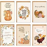 Nihuecne 36 Pack Thanksgiving Cards with Self Adhesive Envelopes, 4" x 6" Thanksgiving Greeting Cards for Friends Relatives and Family