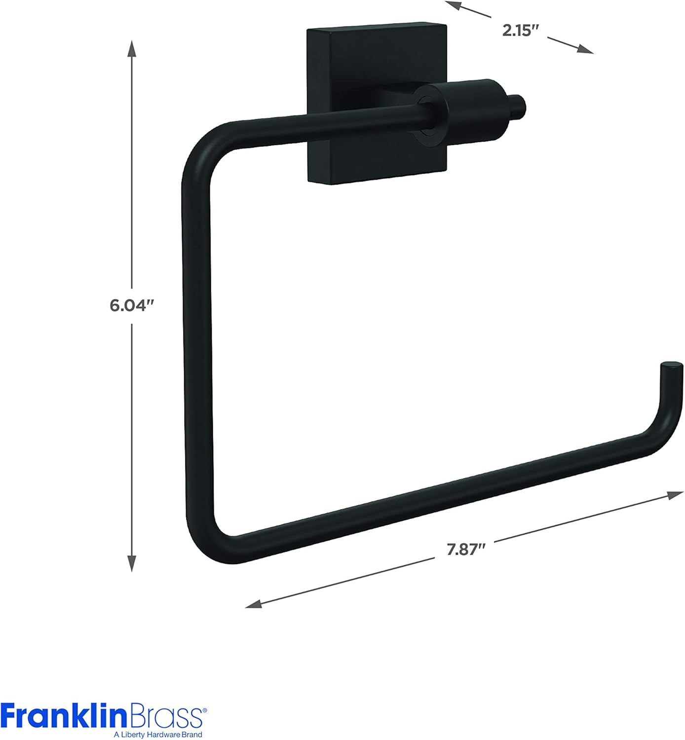 Franklin Brass MAX46-FB Maxted Towel Ring, Matte Black - - 