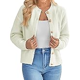 BAISEHNGGT Women's Knit Cardigan Sweaters Fall Fashion Long Sleeve Open Front Button Down Casual Jacket Winter Clothes