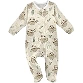 Dussdil Baby One-Piece Footies Newborn Rompers Pajamas Cotton Footed Pjs for Sleep Play Boys Girls