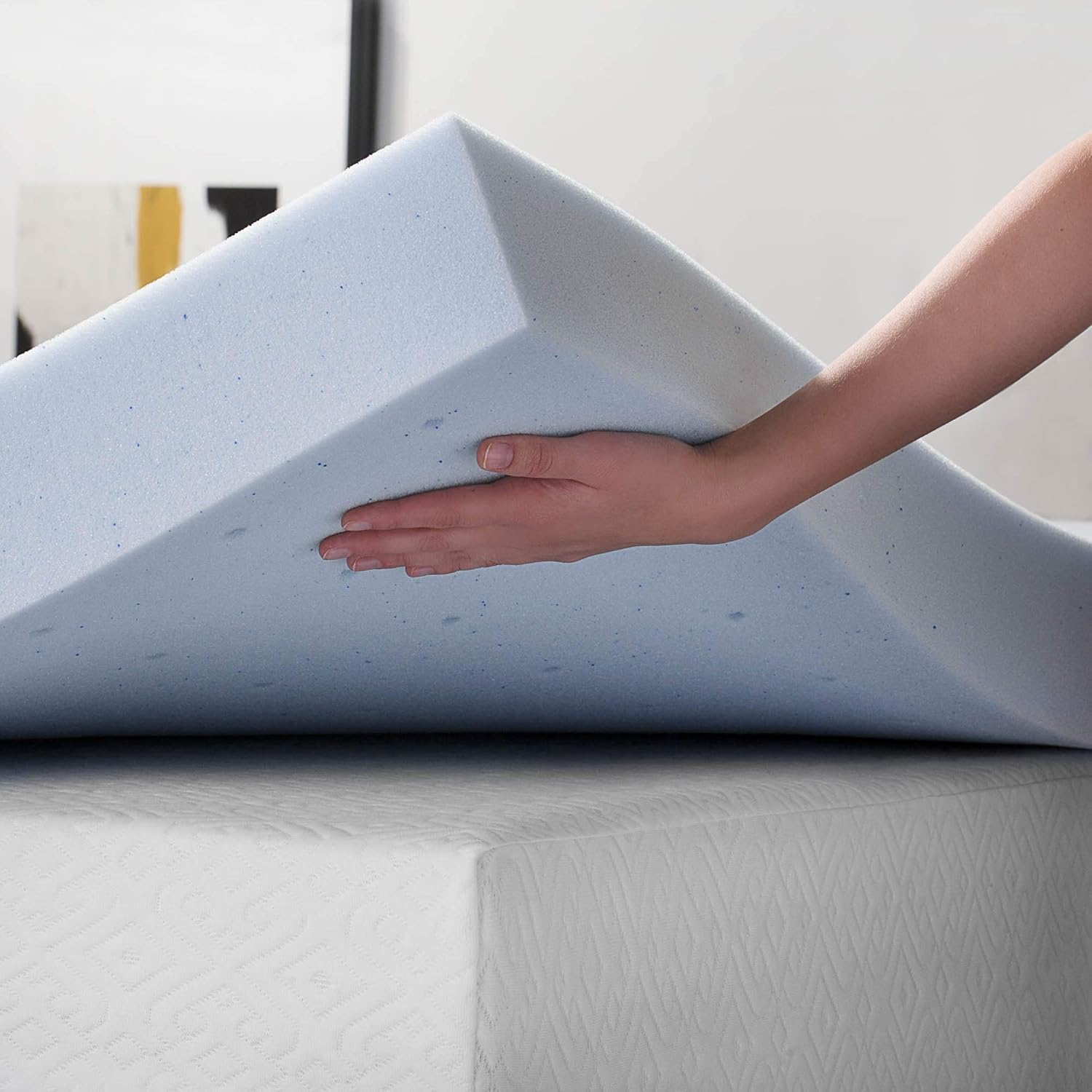 LUCID 4 Inch Gel Memory Foam Mattress Topper-Ventilated Design-Ultra Plush-Queen: Home & Kitchen